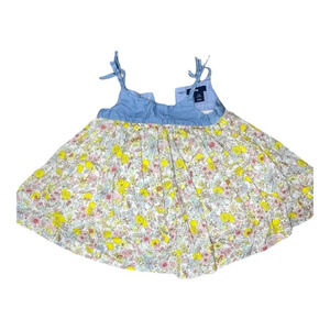 Baby girl, floral lemon dress